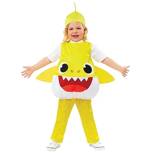Amscan Kinderkostüm Baby Shark - Lustiger Hai für Karneval und Mottopartys - Kostüm für Kinder (2-3 Jahre) inklusive Reiter, Hose und Mütze. Verwandeln Sie sich in den beliebten Baby-Hai und sorgen Sie für Spaß auf jeder Feier!