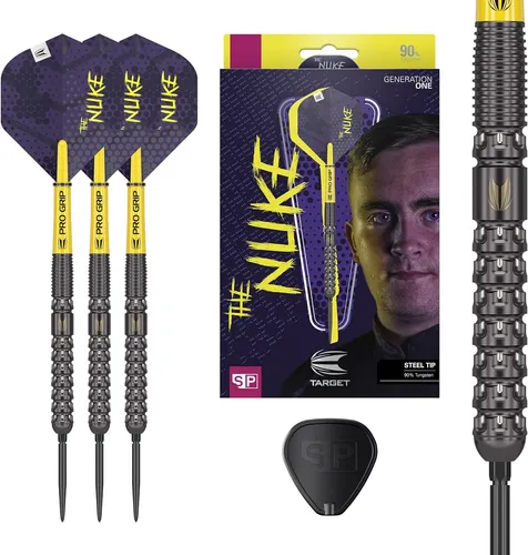 Target Darts Luke Littler G1 23G - 90% Wolfram Steel Tip Dartpfeile - Pfeile aus 90% Wolfram, ideal für präzises Steeldartspiel, Gewicht: 23 g, hergestellt in Großbritannien, für ambitionierte Spieler.
