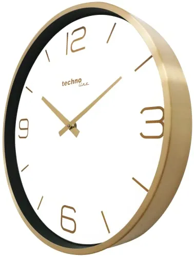 Technoline WT7280 Klassische Wanduhr, kontrastreich und gut ablesbar, 30 cm, Gold