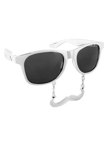Sun Staches Kostüm Classic Chrom Partybrille, Lustige Brille mit Bart