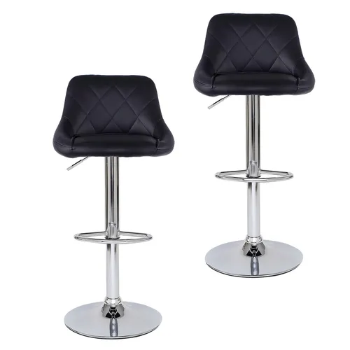 dibea Barhocker 2er-Set - 360° drehbar & höhenverstellbar - Robuste Barhocker für bis zu 130kg, mit rutschfestem Standfuß und Fußablage für optimalen Komfort. Ideal für moderne Küchen oder Bars.