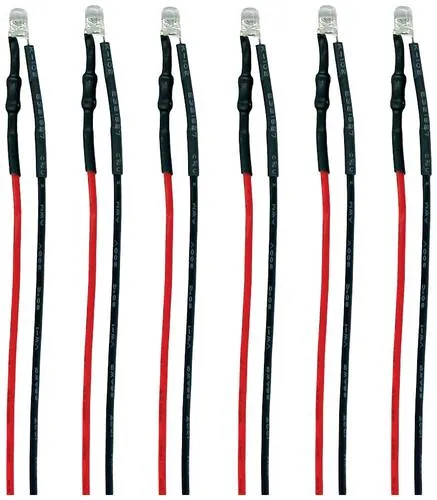 TAMS Elektronik 81-59626-06-C LED mit Anschlussdrähten Warmweiß, Rot 6St.