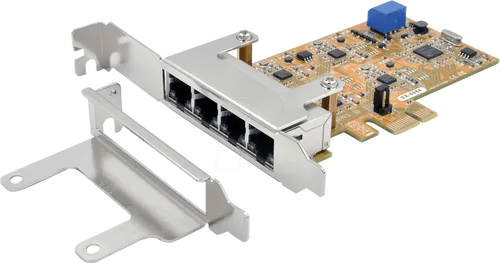 EXSYS EX-6084 - Gigabit Ethernet Netzwerkkarte mit 4 RJ45-Ports - Netzwerkkarten für PCIe mit hoher Datenübertragung von bis zu 1000 MBit/s pro Anschluss. Ideal für effiziente Netzwerkanwendungen und einfache Installation.