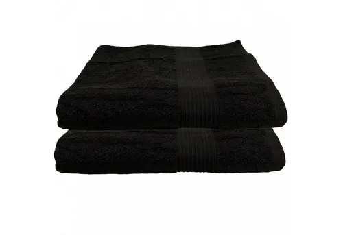 Julie Julsen Badetuch 2er Set Schwarz 100 x 150 cm aus 100% Baumwolle - Hochwertiges 2er Set Badetücher in Schwarz, ideal für den täglichen Gebrauch. Mit 500 g/m² Flächengewicht bieten sie eine hervorragende Saugfähigkeit und kuschelige Weichheit.