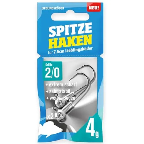 Lieblingsköder Spitze Haken 2/0-2 Jighaken, Gewicht:4g