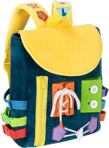 keystar Kinderrucksack Kleinkindrucksack mit Schnallen und Lernspielzeug zur (Förderung feinmotorischer Fähigkeiten und grundlegender Lebenskompetenzen -, Kinderfreundliches Plüsch Material, Nummern zählen lernen), ab Kleinkinder für 18 Monate - maschinenwaschbar, Reisespielzeug