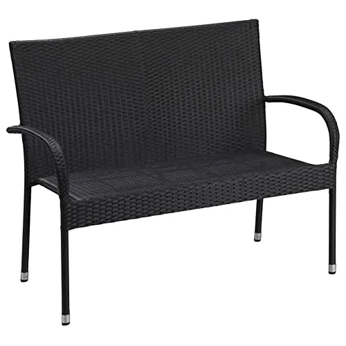 dasmöbelwerk Gartenbank Palermo - 2er Polyrattan Sitzbank - Bänke für Garten und Terrasse, wetterfestes Polyrattan mit elegantem Design, ideal für Innen- und Außenbereich, bietet hohen Komfort und ist stapelbar.