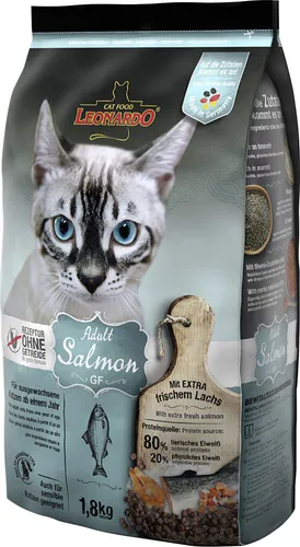 Leonardo Adult Salmon GrainFree 1,8 kg - Katzenfutter für ausgewachsene Katzen, reich an schmackhaftem Lachs und ohne Getreide für eine optimale Verdauung.