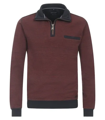 CASAMODA Herren Troyer in Orange - Stylischer Herren Pullover mit langem Arm und Troyer-Kragen, aus 100 % Baumwolle für optimalen Tragekomfort.
