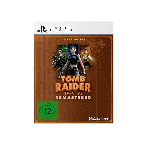 Tomb Raider IV-VI Remastered Deluxe Edition - PS5 - Spiele für PlayStation 5 mit exklusiven Inhalten: Erkundungskartenbuch, offizieller Soundtrack und Steelbook in einer sammelwürdigen Klappbox – erlebe Lara Crofts dunkelste Abenteuer neu!