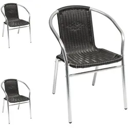 Mojawo® Aluminium / Polyrattan Bistrostuhl von Mojawo