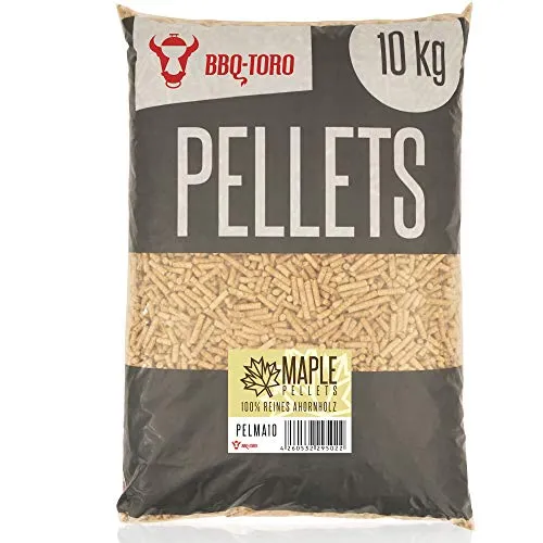 BBQ-Toro Grillpellets Ahorn 10 kg - Grillpellets für Grill, Smoker und Heizungsanlagen, 100% Ahornholz für intensiven Rauchgeschmack und gleichmäßige Verbrennung ohne lästiges Nachreinigen.