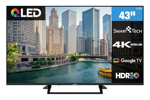 Smart Tech QLED Fernseher 43 Zoll mit Google TV