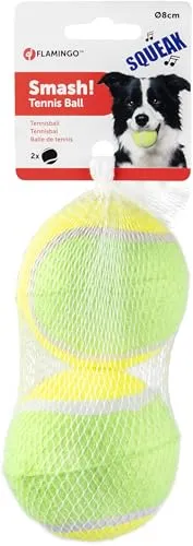Flamingo HS Tennisball SMASH + SQUEAKER 2 FARBEN 8CM 2ST