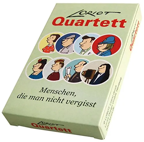 Inkognito Loriot Quartett „Menschen, die Man Nicht vergisst“ für 2-4 Spieler, 32 Karten 9,5 x 6 x 1,3 cm • 66082 ''Loriot Quartett'' • Games • Kartenspiele