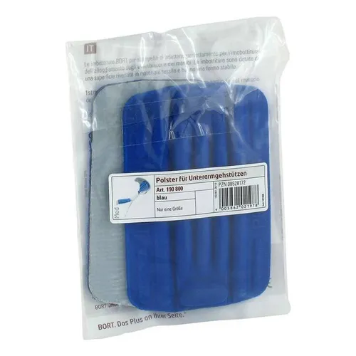 BORT Polster für Unterarmgehstützen, blau - 1 St - Bandagen, Schienen & Schlingen zur Armunterstützung. Komfortables Polster für optimale Druckentlastung und Unterstützung beim Gehen.