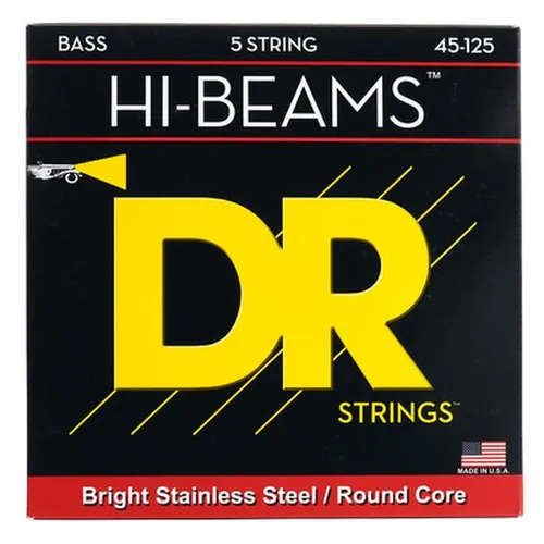 DR B HIBE MR5-45-125 Hi-Beam Medium Saite (5-String) - Gitarren- & Bass-Zubehör: Langlebige Saiten mit außergewöhnlicher Lebensdauer, ideal für Helligkeit und Leichtigkeit beim Spielen.
