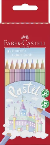 Faber Castell Buntstifte 10er Pastell Stifte Farbstifte hexagonal