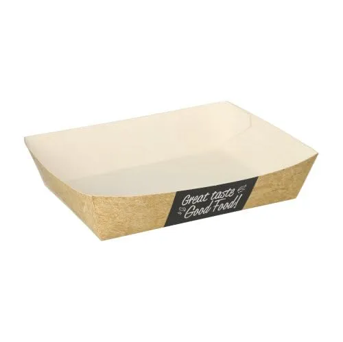 PAPSTAR 400 Snacktrays, Pappe Pure – Ideal für Events - Einwegteller für Snacks, 400 Stück in FSC-zertifiziertem Karton, fettdicht und perfekt für Catering oder Partys.