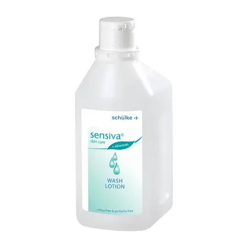 Schülke Sensiva Wash Lotion 1000 ml - Parfüm- und farbstofffrei - Duschgel für hautpflegende Reinigung, ideal für die Lebensmittelindustrie. Enthält beruhigendes Allantoin für Feuchtigkeit und Zellerneuerung.