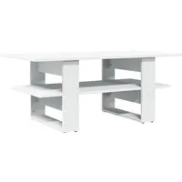 vidaXL Couchtisch Weiß 102x55x42 cm - Stylischer Couchtisch aus langlebigem Holzwerkstoff, ideal für dein Interieur. Mit viel Stauraum und pflegeleichter Oberfläche - perfekt für Snacks und Deko!