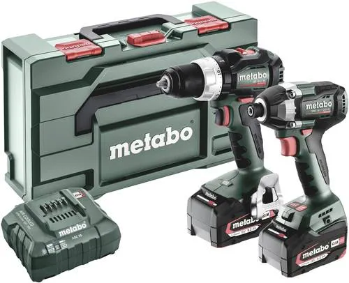 Metabo Combo Set 2.8.4 18V Akku-Bohrschrauber BS 18 LT BL & Akku-Schlagschrauber SSD 18 LT 200 BL - Akkuschrauber Set mit 2 x 5,2 Ah Li-Ion Akkus, leistungsstark und vielseitig für professionelle Anwendungen in Werkstatt und Heim.