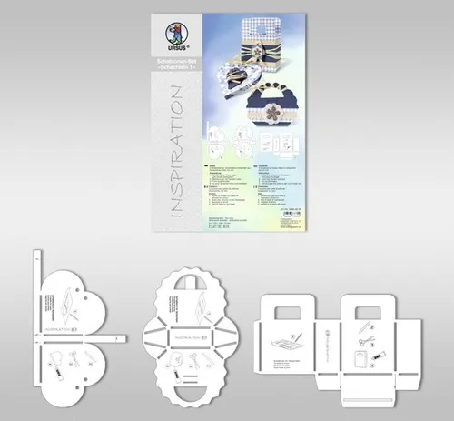 BASTELMAPPE SCHABLONEN-SET SCHACHTELN SET NR 1 BASTELN BASTEL-MAPPE-SET NEU