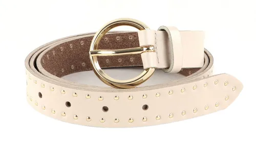 Vanzetti Ledergürtel mit Dornschließe in Beige 95 cm - Damen-Gürtel aus hochwertigem Leder, ausgestattet mit einer eleganten Dornschließe und 2,5 cm Breite - perfekt für jeden Anlass.