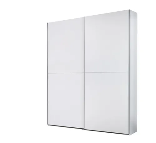 Schwebetürenschrank >Time< - Stilvoller Stauraum in Weiß - Der Schwebetürenschrank Time mit 170x195x59 cm bietet eleganten Stauraum für jedes Schlafzimmer. Mit modernem Design und pflegeleichten Oberflächen ist er ideal für kompakte Räume und sorgt für Ordnung und Übersichtlichkeit.