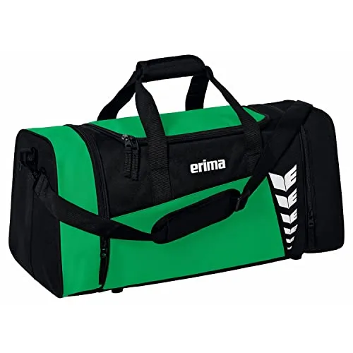 Erima Unisex Six Wings Sporttasche, smaragd/schwarz, M - Klassische Sporttaschen mit optimaler Konstruktion für maximalen Stauraum, integrierten Nassfächern und langlebigen Tragegurten – ideal für Sport und Freizeit.