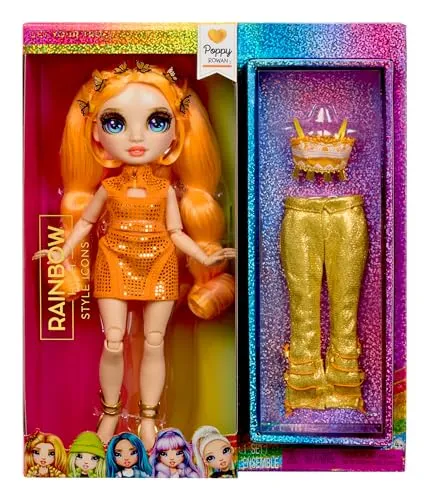 Rainbow High Style Icons Poppy – 28 cm Modepuppe mit Langem, Kämmbarem Haar und Zubehör