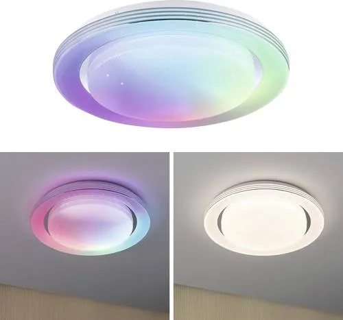 Paulmann 70546 LED Deckenleuchte Rainbow - 22 W dimmbar mit dynamicRGBW Farbsteuerung, energieeffizient und farbenfrohes Ambiente für jeden Raum