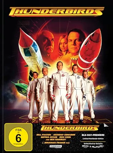 Thunderbirds Mediabook (2x Blu-ray) mit Dolby Atmos + Auro-3D - Limitierte Edition (555 Stück) mit beeindruckendem Sound für ein unvergessliches Filmerlebnis, freigegeben ab 6 Jahren.