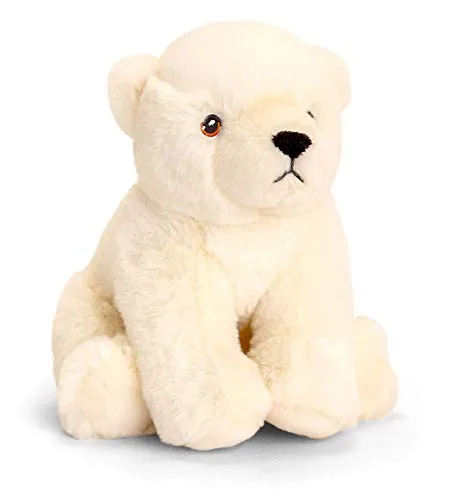 tachi Stofftier Bär weiß, Plüschtier Eisbär für Kleinkinder, Weicher Kuscheltier Teddy 18 cm sitzend