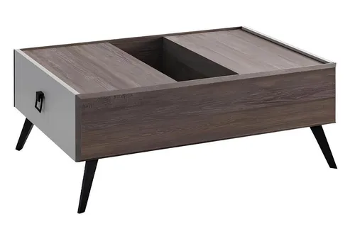 Eleganter Couchtisch aus Holz in Grau – Moderner Kaffeetisch für Ihr Wohnzimmer - Vielseitiger Beistelltisch für Erwachsene, Maße: 104 x 67 x 42 cm. Stabil und stilvoll, ideal für gemütliche Abende. 2 Jahre Herstellergarantie.