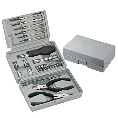 Markenlos 25-teiliger Werkzeugkoffer im faltbaren Hartschalenetui