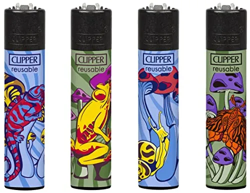 Clipper Feuerzeug 4er Set: (Mushroom Animals) von sunmondo