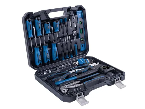 Scheppach Werkzeugkoffer TB90 88-tlg. - Vielseitiges Handwerkzeug-Set - Handwerkzeug-Set mit 88 Teilen aus robustem Chrom-Vanadium-Stahl, ideal für Haushalt, Werkstatt und Camping. Praktisch sortiert und kompakt für einfache Handhabung.
