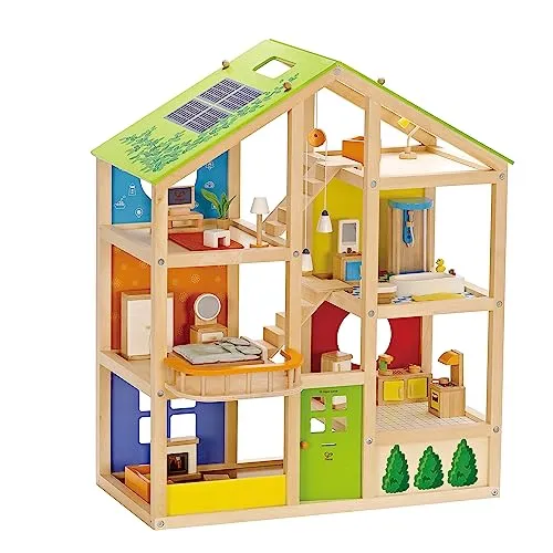Hape Vier-Jahreszeiten-Haus - möbliert 35tlg., fördert Kreativität und soziales Spielverhalten für Kinder ab 3 Jahren