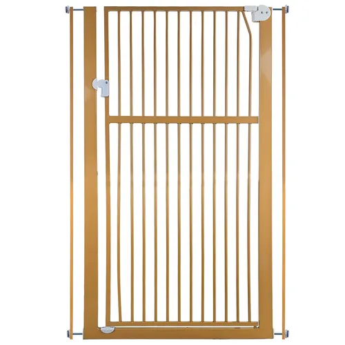 Treppenschutzgitter beige für 75-85cm Durchgang - Carparts-Online - Praktisches Absperrgitter für Treppen und Durchgänge, 142cm hoch, ideal für die Sicherheit von Kleinkindern und Haustieren. Einfach zu montieren und zuverlässig im Einsatz.