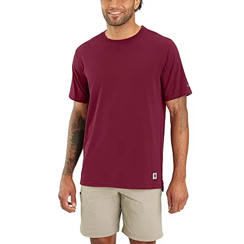 Carhartt Extremes Relaxed Fit S/S T-Shirt 105858 - Bordeaux - XL - Shirt mit Relaxed Fit aus SoftCool Clean Jersey, ausgestattet mit FastDry® Technologie zur Feuchtigkeitsableitung und Geruchskontrolle – ideal für aktive Tage.