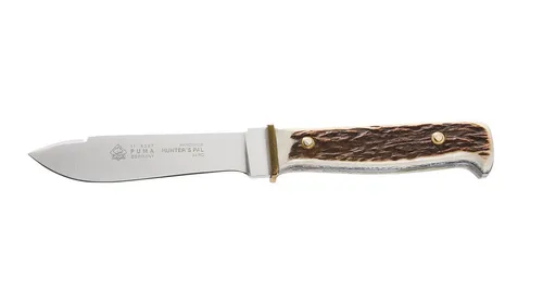 Puma-Knives Jagdmesser hunter's pal 116397 - Gürtelmesser mit 10,3 cm Droppoint-Klinge aus hochwertigem 1.4116 Stahl, handgefertigt in Deutschland. Inklusive edler Lederscheide, ideal für Jäger und Outdoor-Enthusiasten.