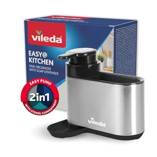 Produktbild Vileda Spülbecken Organizer mit Spülmittelspender aus Edelstahl
