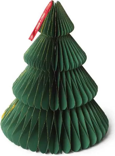 Legami S.p.A. DEKO BAUM PAPIER XMAS TREE - Faltbarer Weihnachtsbaum aus Papier mit Wabenmuster und Goldglitter. Einfach auf- und abzubauen, ideal für stressfreies Dekorieren. Perfekte Weihnachtsstimmung im Handumdrehen!