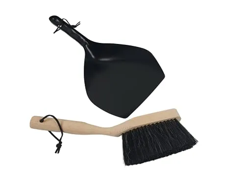 Sesua Metall Kehrblech Kehrschaufel mit Handbesen Handfeger aus Buchenholz