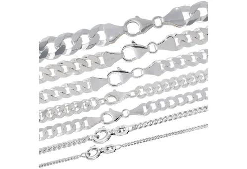 HOPLO Panzerkette Silberkette Panzerkette Länge 45cm - Breite 2,5mm - 925 Silber, Made in Germany