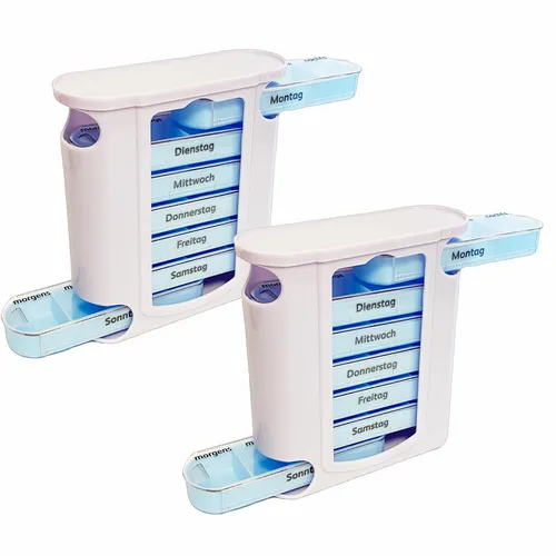 2x 7 Tage Woche Medikamentendose Pillendosen Tablettenbox Medikamentendosierer