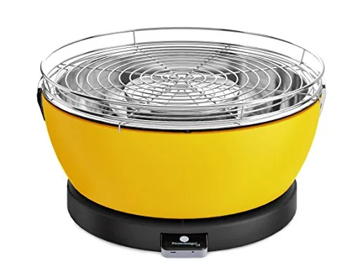 Feuerdesign Grill und Grillzange mit Lüftermotor - Sonstige Küchenkleingeräte mit leistungsfähigem, wiederaufladbarem Lüftermotor und geringem Rauch durch innovatives Brennkammersystem, leicht zu reinigen und spülmaschinenfest.