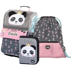 Baagl Zippy Panda Schulranzen Set 3-teilig in pink von BAAGL