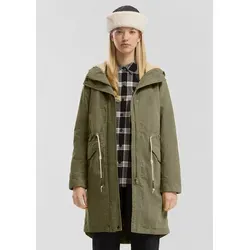 QS Gefütterter Parka mit Teddyplüsch-Kapuze in grün von QS